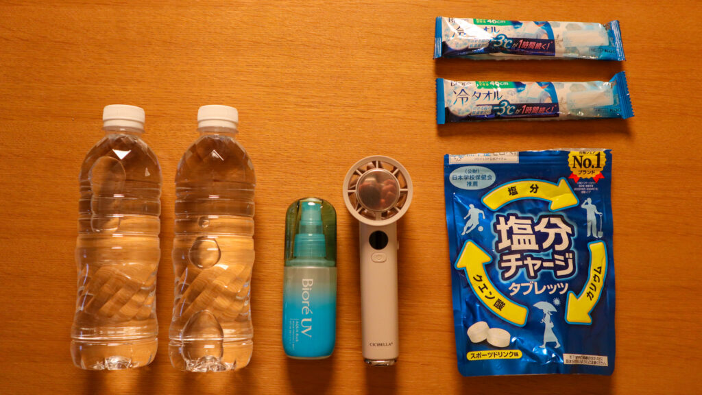 画像：必須アイテムを並べた俯瞰写真