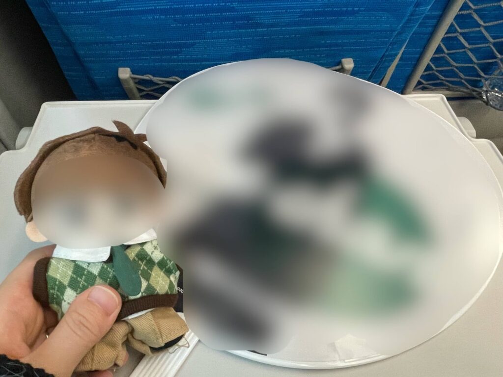 画像：新幹線の中で推しグッズを撮った写真